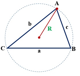 Diện tích tam giác tròn ngoại tiếp